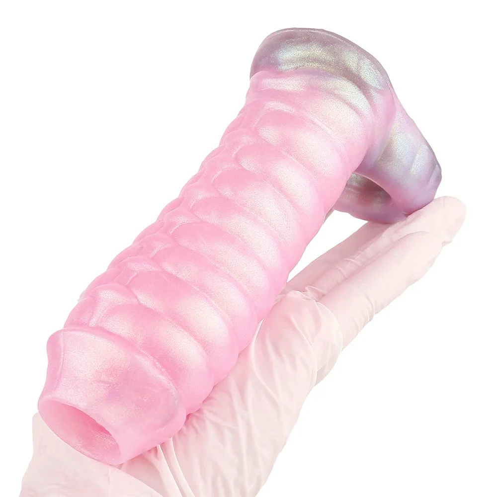 Silicone Dragon Penis Sleeve Male Penis Enlargement Sleeve,Penis Enlarger Sleeve with Cock Ring,Realistic Penis Sheath Toy