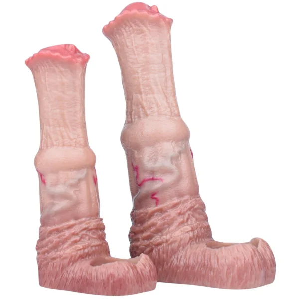 Skin Color Horse Penis Sleeve Hollow Horse Dildo Thick Condom Reusable Condom Cock Ring Sleeve Sex Enhancer for Men