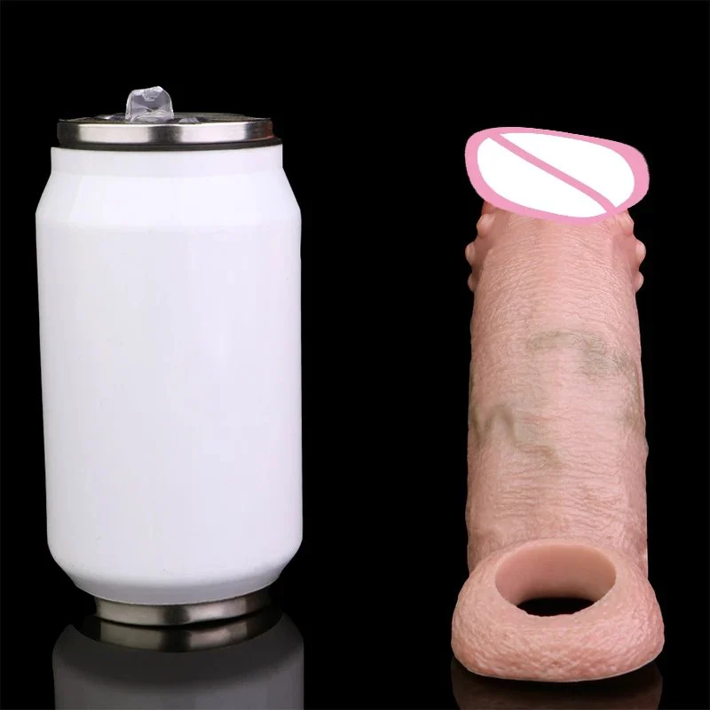 Beads Design Realistic Penis Sleeve With Anti-drop Silicone Realistic Male Cock Cover for Men Dick Enlargement Adult Sex