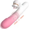Lips Licking Rabbit Vibration Female Masturbation Telescopic Dildo Massager Sex Toys for Women