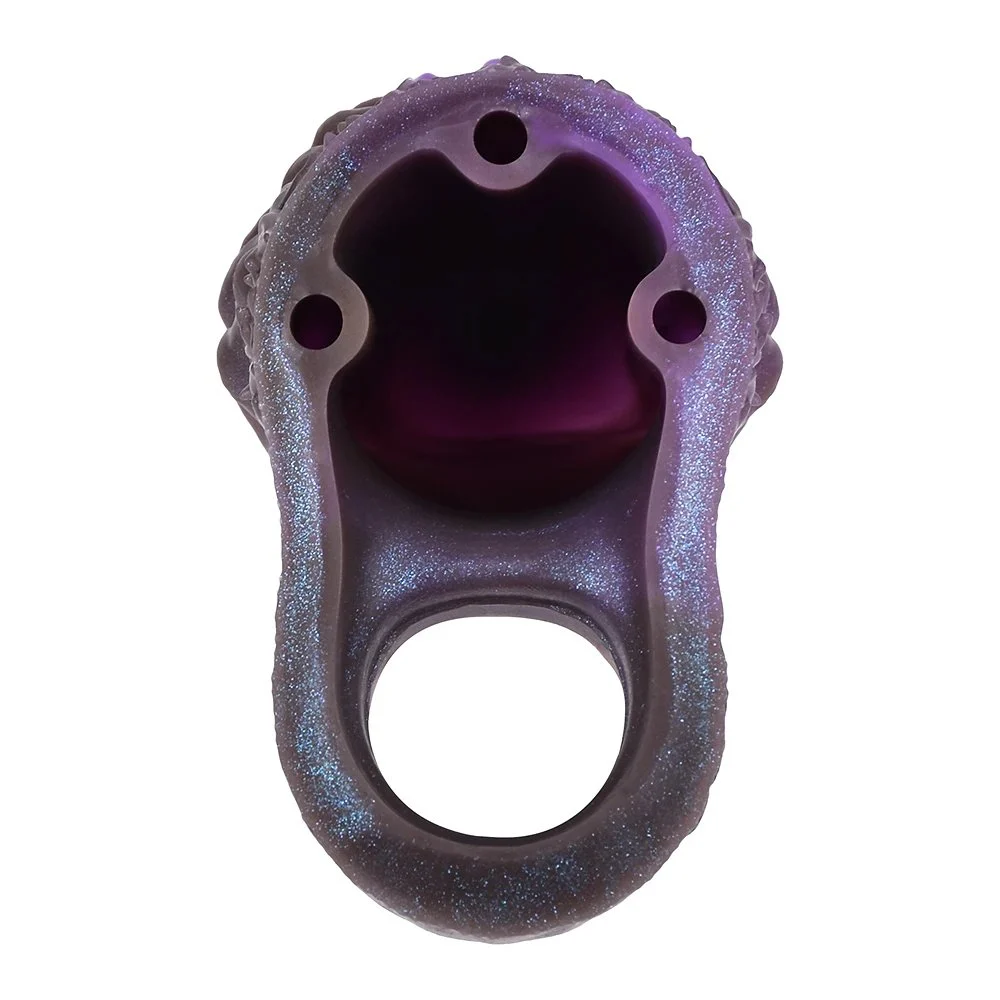 Amber Purple Fantasy Huge Dildo Male Penis Extender Soft Silicone Penis Enlargement Sleeve Couple Sex Toys