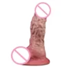 3D Precision Modeling Double-layer Technology Simulation Male Dildo Comes with Suction Cup Suitable for Female Sex Toys