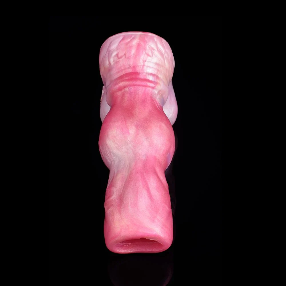 5.91 Inch Small Artificial Werewolf Sleeve Liquid Platinum Silicone Wearable Penis Dildo