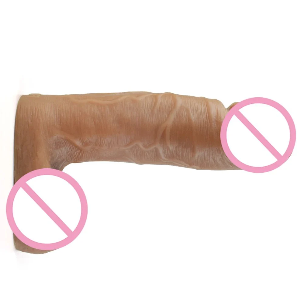 Strap on Penis Sleeve Enlargement Adults Male Sex Toys for Men Ejaculation Extender Reusable Condom