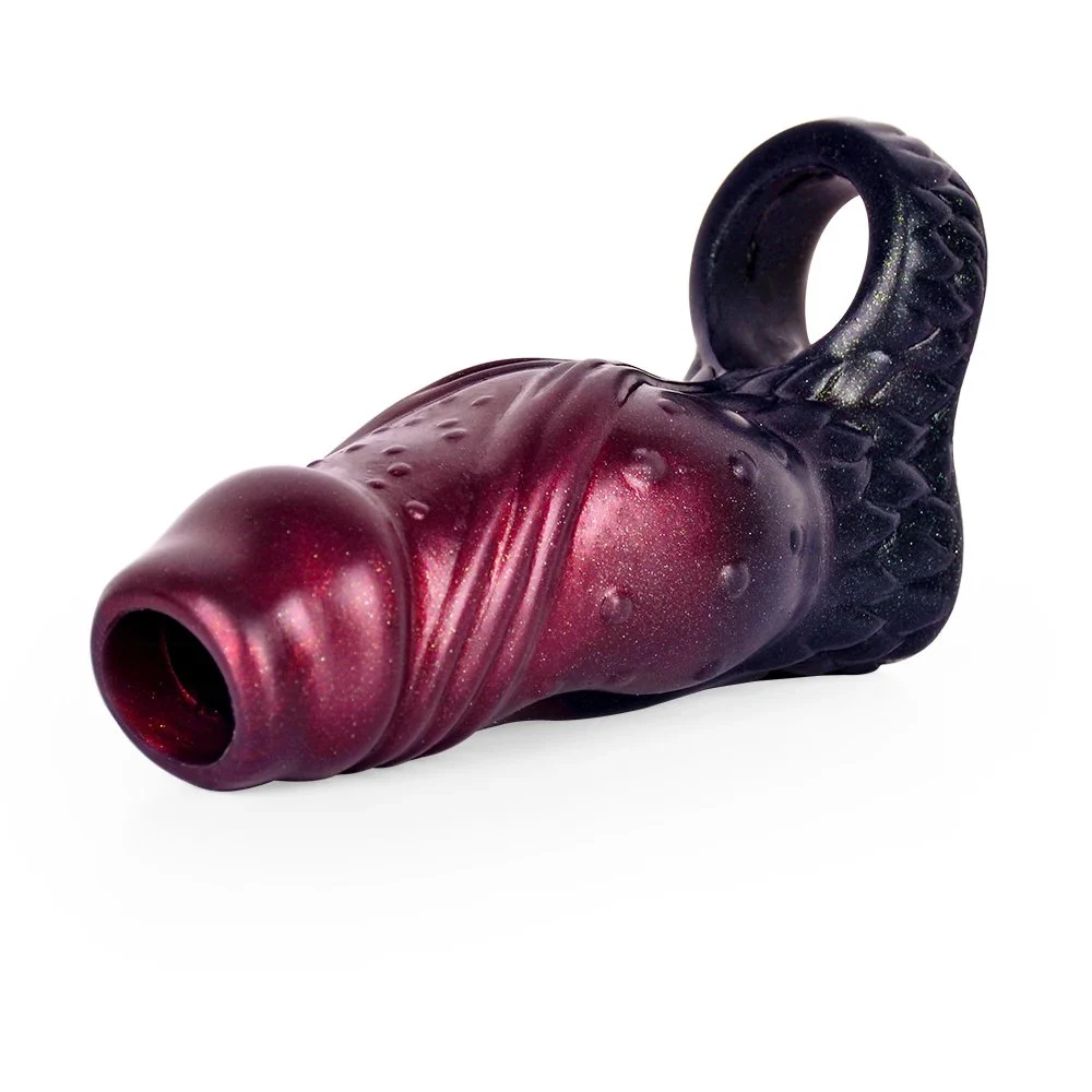 Soft Penis Sleeves Sex Reusable Cock Sleeve Enlarge Penis Enlargement Penis Extender Black for Couples Sex Toys for Men