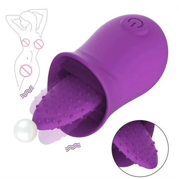 10 Frequency Clitoris Stimulator Vibrating Cunnilingus Massager Tongue Licking Vibrator Oral Sex Toys