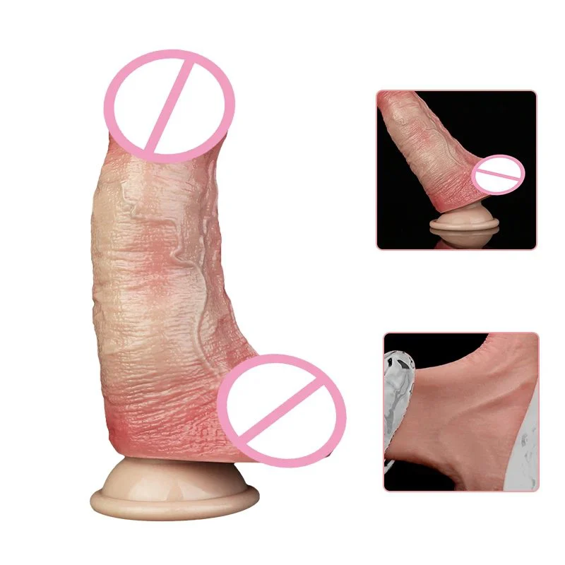 Supersimulated Liquid Silicone Sex Toy Penis Sleeve Double Craft Male Penis Sleeve Soft and Reusable Sex Toys
