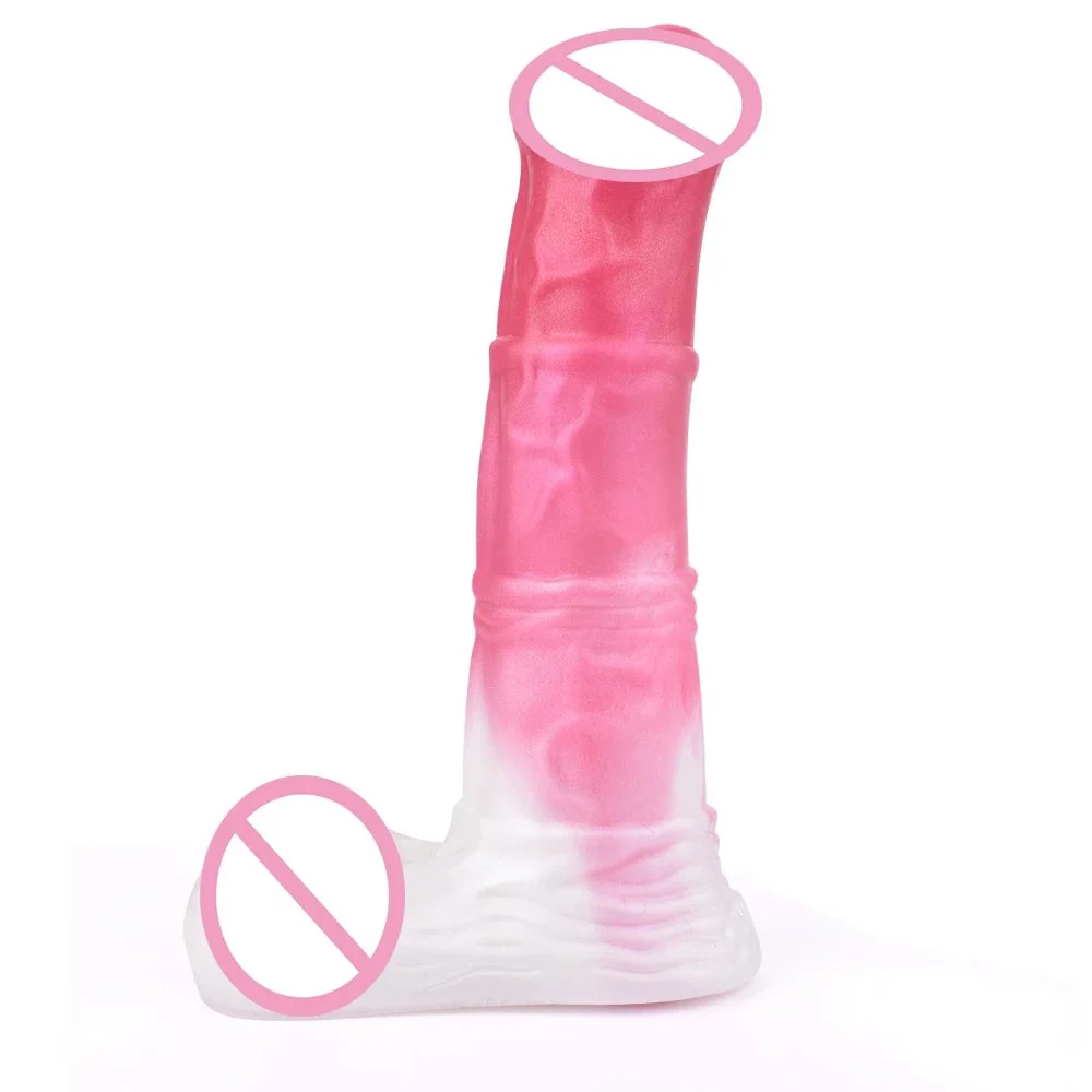 7.08 Inch Big Realistic the Horse Sheath Liquid Platinum Silicone Wearable Penis Sex to Toy