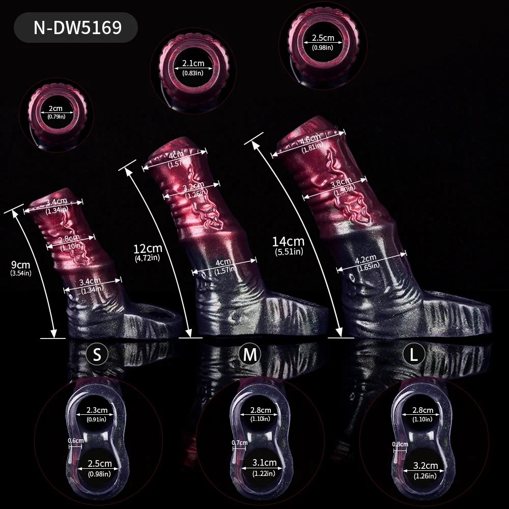 Cock Sleeve Reusable Penis Sleeve Cock Ring Extender with 3 Active Size Silicone Cock Ring Penis Enlarger for Go-Long