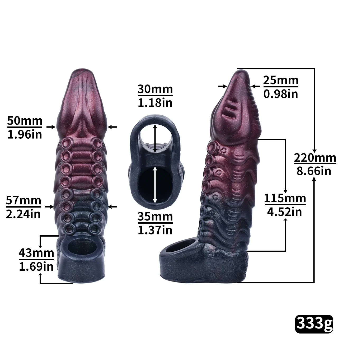 Collection Animal Penis Sleeve Thick Monster Penis Sleeve Extender with Penis Ring Ejaculation Delay for Men Couple