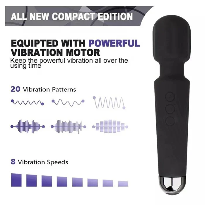 Powerful Wand Massager Vibrator Rechargeable Silicone Portable Handheld Clitoral G Spot Body Relaxation Adult Sex Toys for Women