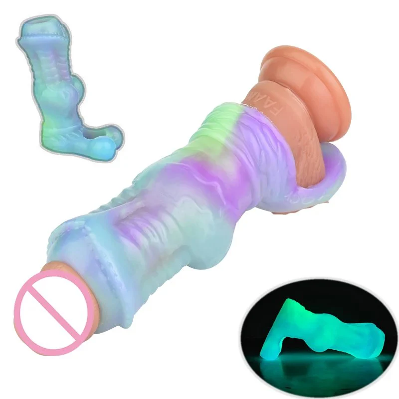 Animal Penis Sleeves Extendable Male for Enlargement Dildo Beast-Shaped Cock Sheath Dog Cock Sleeves Xxldog Cock Dildo