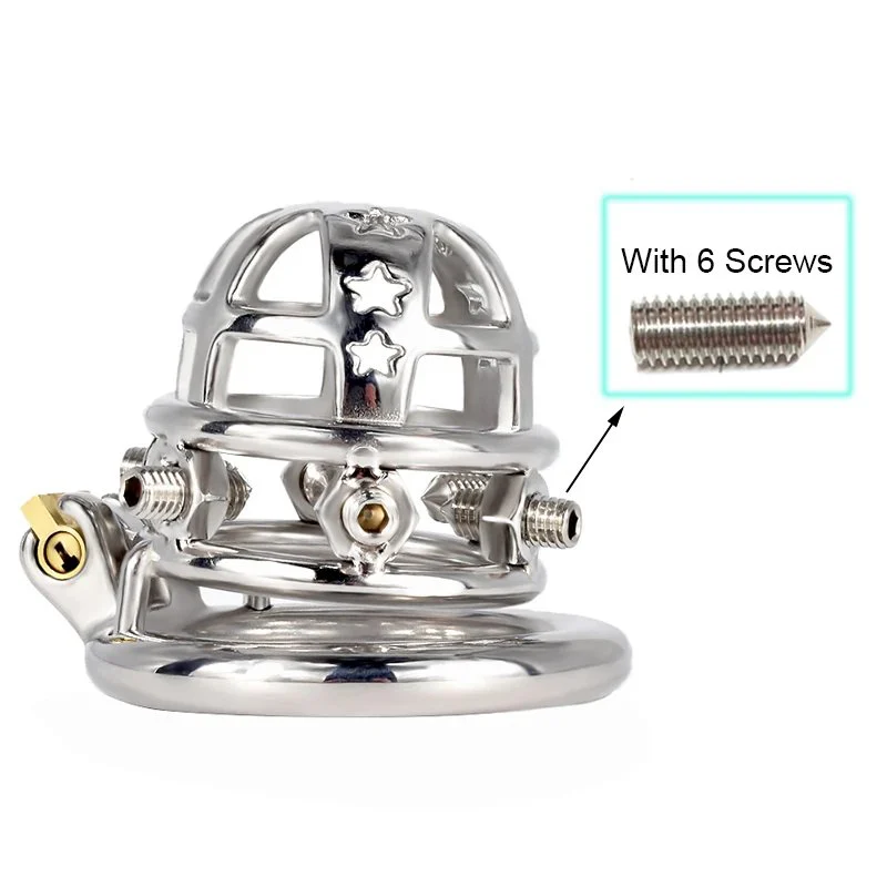 304 Stainless Steel Cock Cage Female Domination Gay Toys Bolted Chastity Device With Spikes