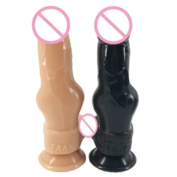 20.8cm 8.18 Thick 4.1cm Animal Silicone Sex Toys Realistic Lifelike Soft Flexible Dog Dildo Shape Butt Plug Anal for Women