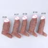 14-17cm Realistic Penis Sleeve Extender Big Cock Sleeve Male Dick Enlargement Delay Reusable Condom Men Sex Toys with Ring