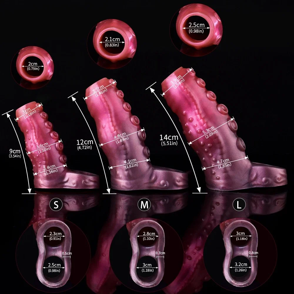 3 Active Size Animal Penis Sleeve with Convex Textures Enlargement Adults Male Sex Toys for Men