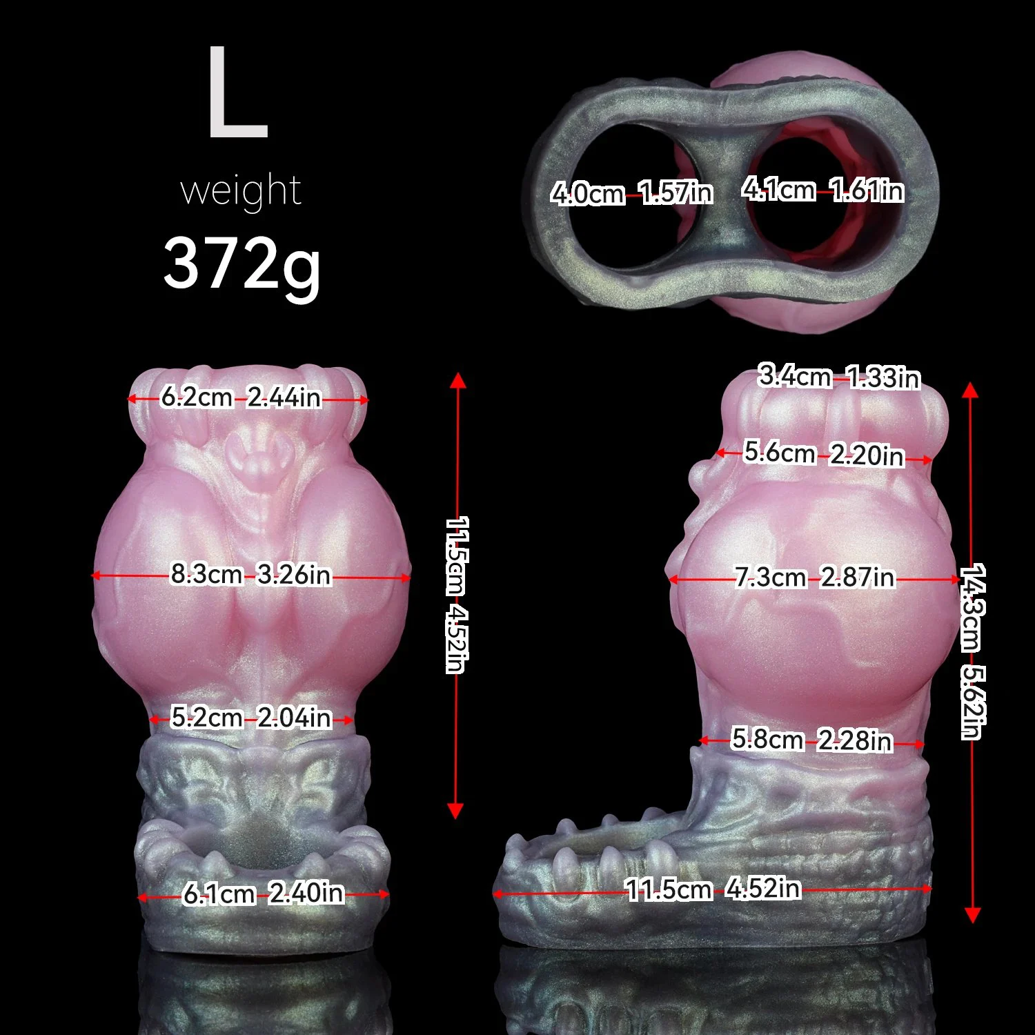 Fantasy Penis Sleeve Dog Knot Design Realistic Male Penis Extender Three Sizes Available Safe Silicone Material
