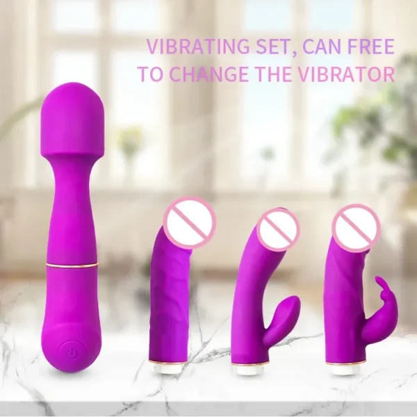 4 Pieces Set 10 Frequency G-spot AV Wand Vibrator Female Orgasm Masturbation Set