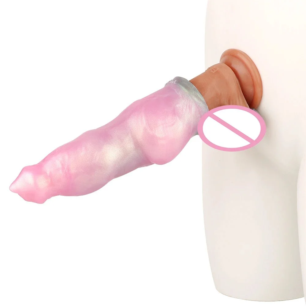 Adult Products Cock Sleeves Equipment Dog Knot Penis Sleeves Set Hollow Silicone Penis Ring Stimulation Sex Toy for Man