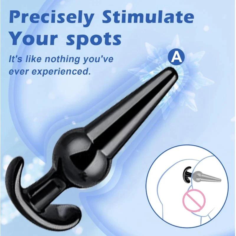 6-Piece ABS Anal Butt Plug & Dilator Set 100% Waterproof Anal Massager for Men and Women