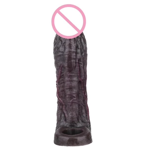 9.06in Silicone Male Penis Extender Realistic Texture and Touch Experience Intense Sensation Easy to Wear Adult Toy for Couples