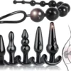 6-Piece ABS Anal Butt Plug & Dilator Set 100% Waterproof Anal Massager for Men and Women