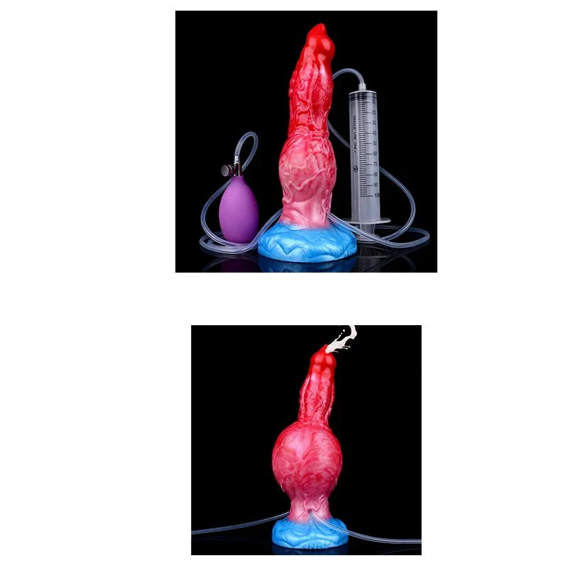 9 Inch Valla Knot Horse Dildo Skin Friendly Soft Silicone Inflatable Squirting Anal Plug Adult Game Flirting Masturbator Sex Toy