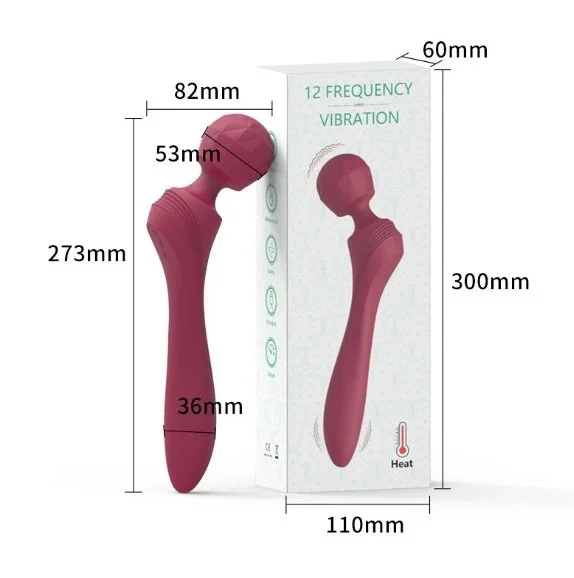 12 Frequency Heated G-Spot AV Vibrator Personal Wand Massagers Adult Sex Toys for Women