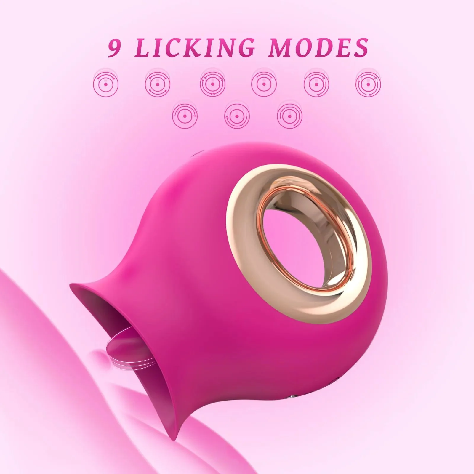 9-frequency Vibration Realistic Tongue Licking Clitoral Sucking Vibrator Sex Toys
