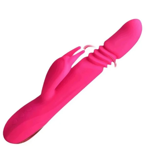 360 Degree Rotating Dildo Vibrator with Heating Telescopic Vibrating AV Rabbit Vibrator Female Masturbator!