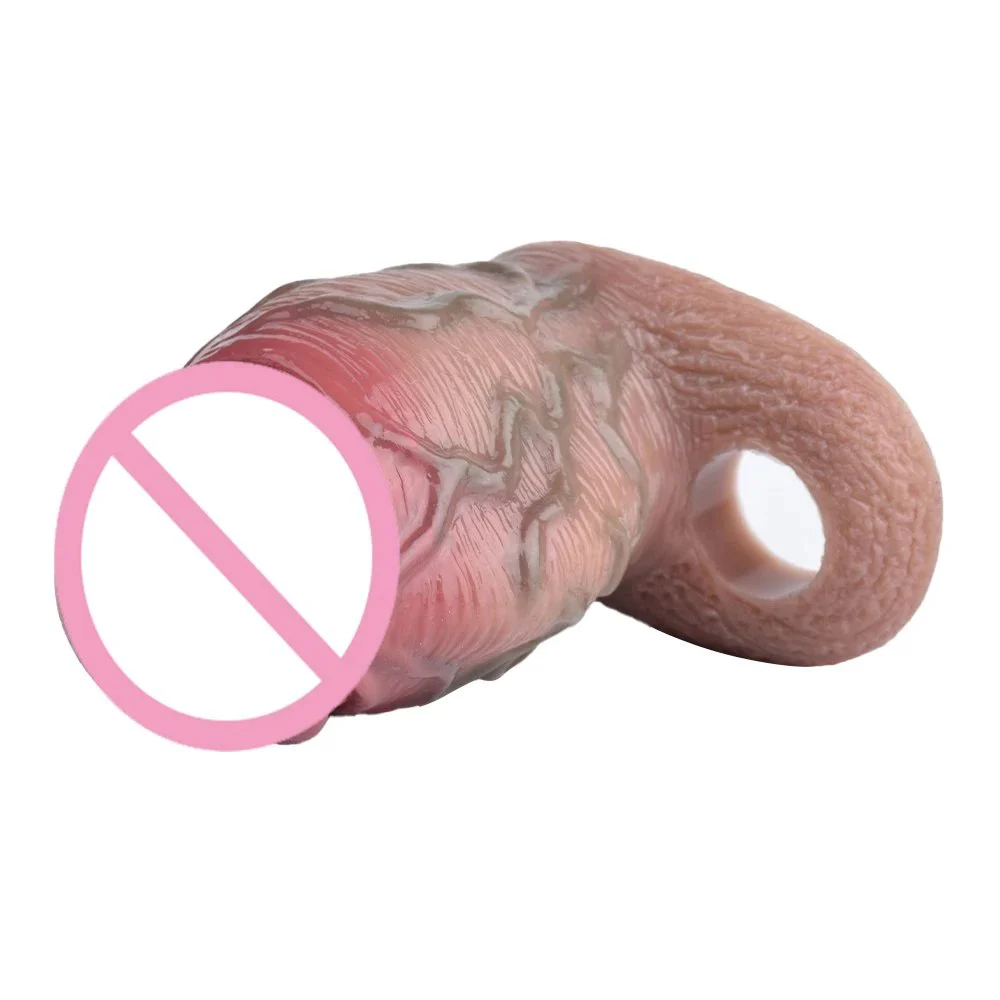 399g Soft Reusable Cock Sleeve Male Penis Enlarger Extender for Men Realistic Dildo Penis Ring Male Penis Training Sex Toy