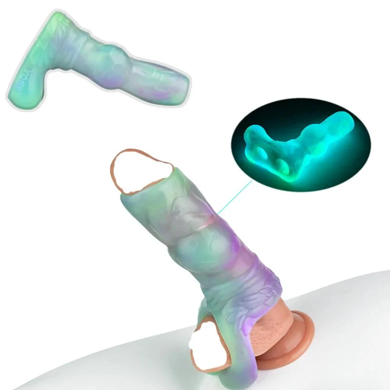 Animal Penis Sleeves Extendable Male for Enlargement Dildo Beast-Shaped Cock Sheath Dog Cock Sleeves Xxldog Cock Dildo