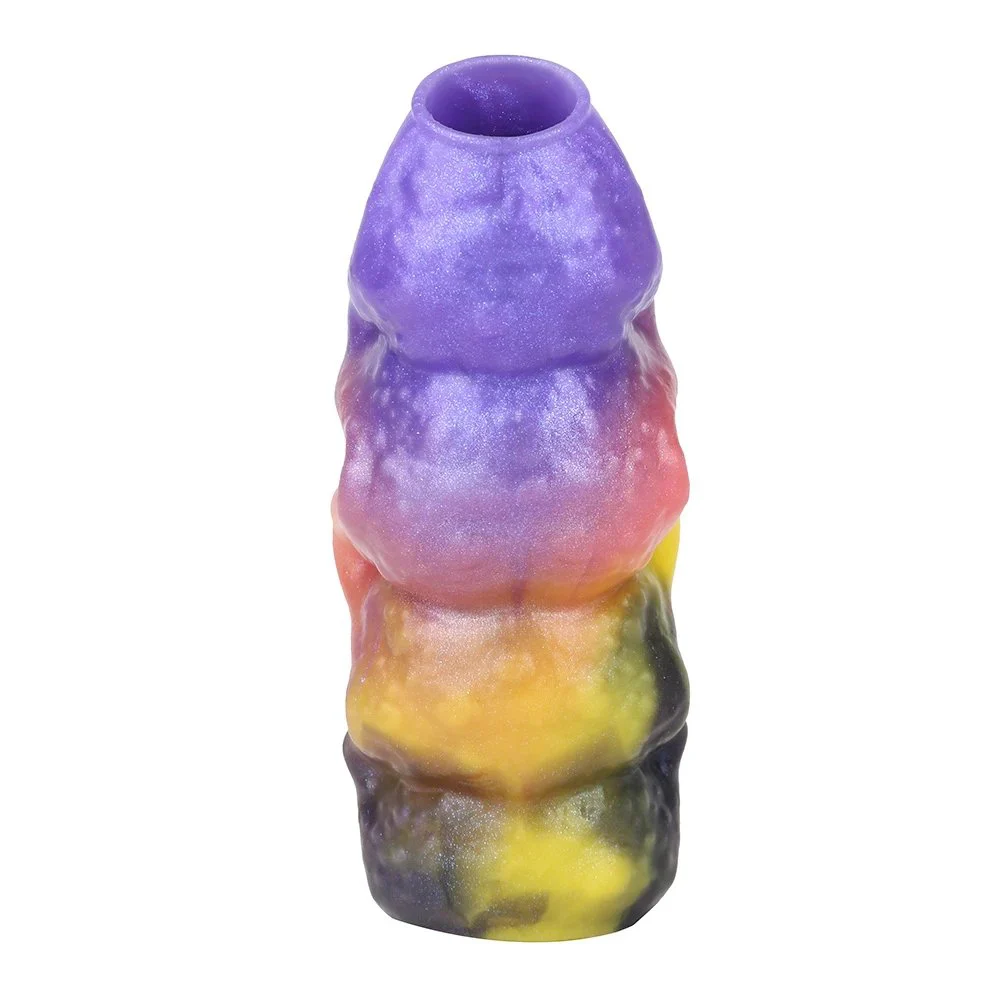Double Opening Fantasy Series Male Penis Extender Liquid Silicone Penis Condom Effective Enlargement