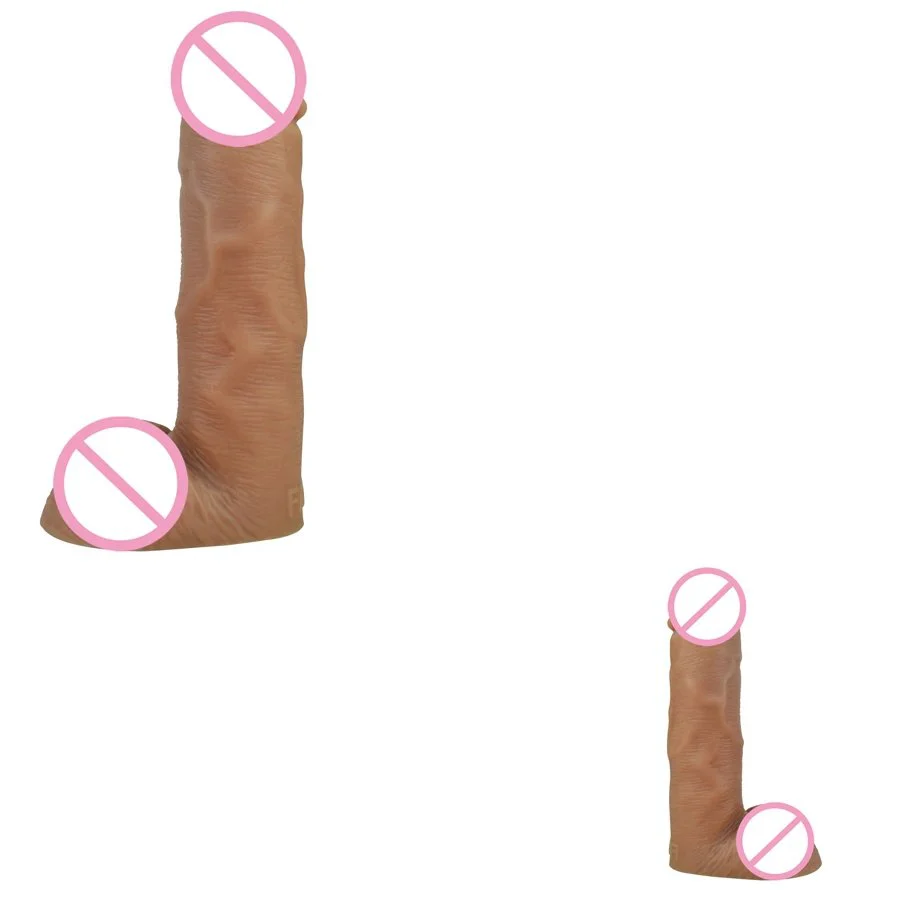 6 Inch Realistic Color Skin Real Wearable Skin Penis Chastity Belt for Lesbian Penis Sleeve Reusable Condom