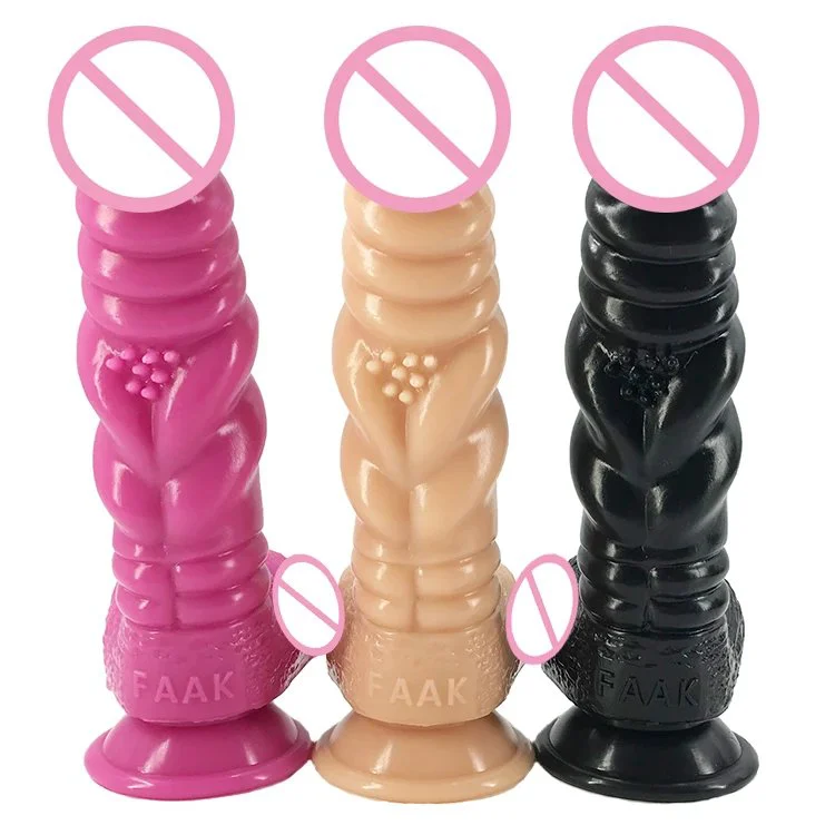 21cm 8.27 Big 5.1cm Threaded Shape Design Silicone Huge Realistic Dildo pink Black Flesh Butt Anal Plug Dildo for Men