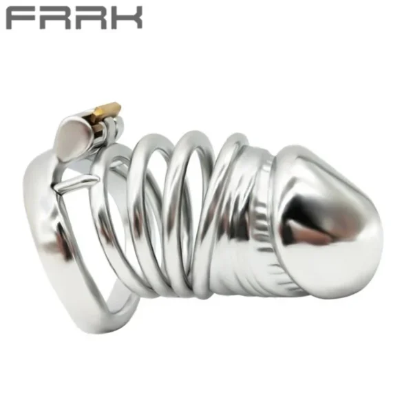 Big Cage 304 Stainless Steel Male Chastity Device Polished Metal Dildo Cock Cage for Man with Hollow Can Ventilate
