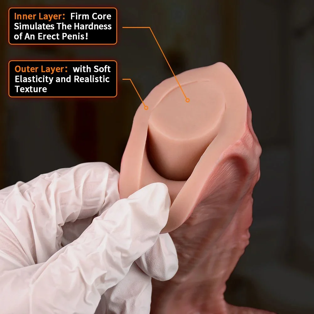 Bottom Comes with a Suction Cup That Can Be Attached to the Belly Dildos Using Silicone and Double-layer Technology