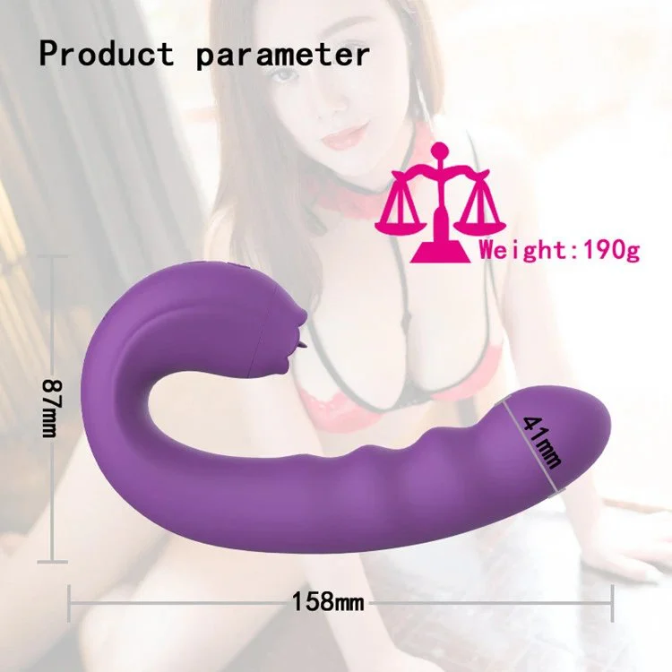 2 in 1 Multi Frequency Vibrating Thrusting Dildo for Women Masturbating G-spot Breast Clitoral Licking Tongue Vibrator
