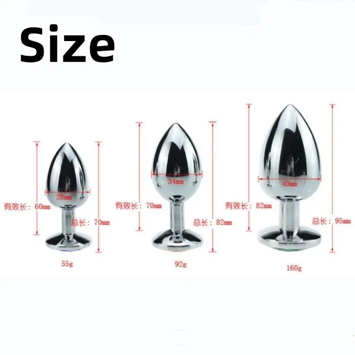 Unisex Adult Toys Stainless Steel & Silicone Metal Butt Plug Sex Stopper Prostate Anal Trainer Plug for Men & Women