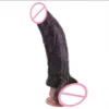 8.62 Inch Multi Frequency Vibrating Penis Extension Sleeve Soft Silicone Realistic Wearable Male Enhancer