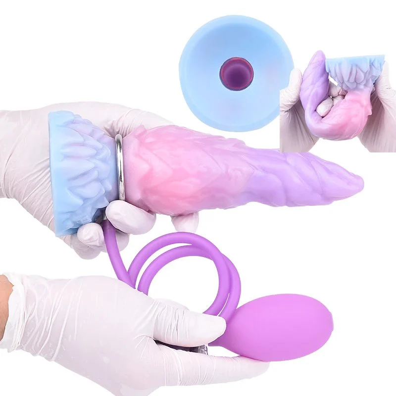 327g Inflatable Fantasy Anal Plug Dildo Couple Game Stimution Sex Toy with Strong Suction Cup