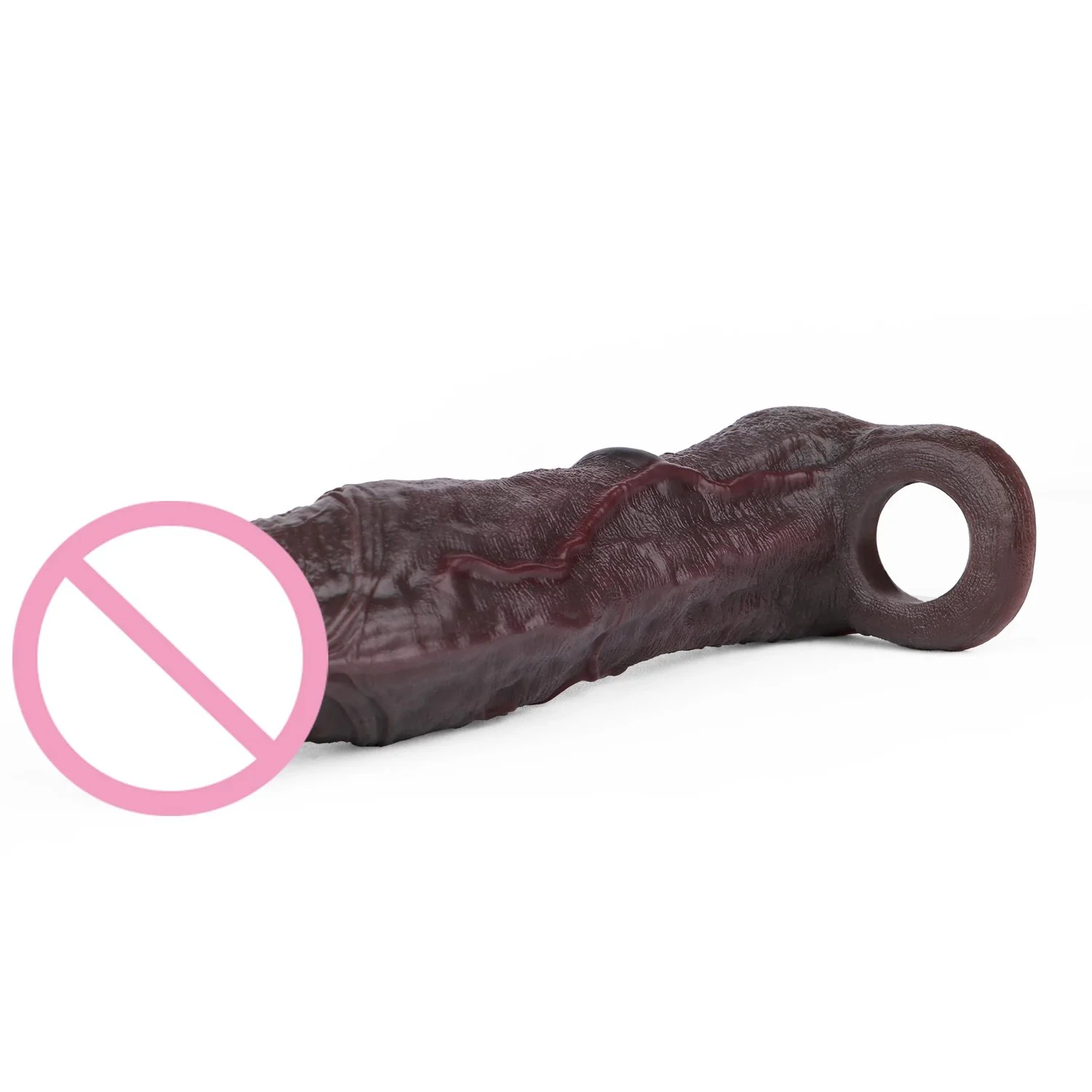 8.82in Black Knight Oversized Penis Sleeve Skin-Perfect Fit Male Penis Extender 18+ Adult Toy