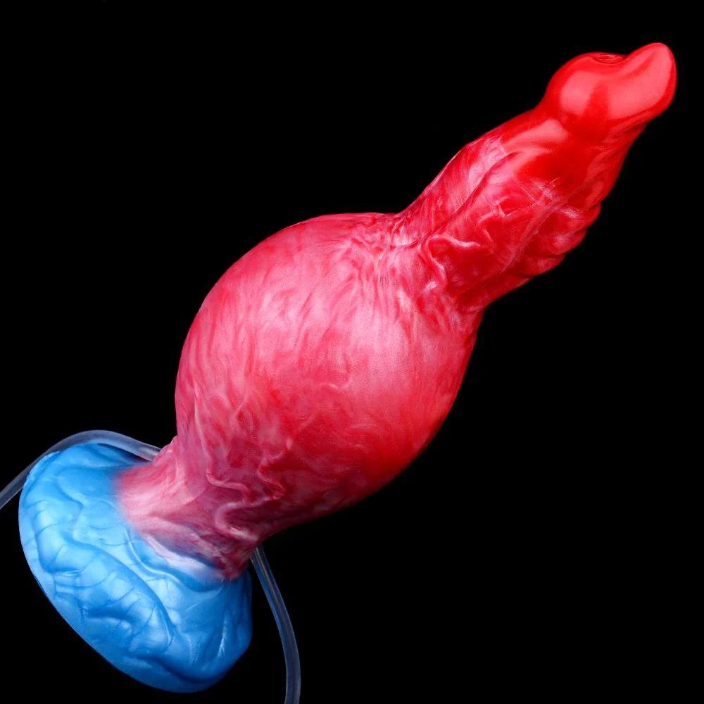 9 Inch Valla Knot Horse Dildo Skin Friendly Soft Silicone Inflatable Squirting Anal Plug Adult Game Flirting Masturbator Sex Toy