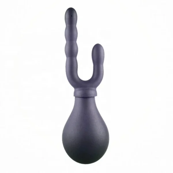 Anal and Vagina Double Heads Enema Bulb Straight Plug-in Sex Shower Anal Cleaner
