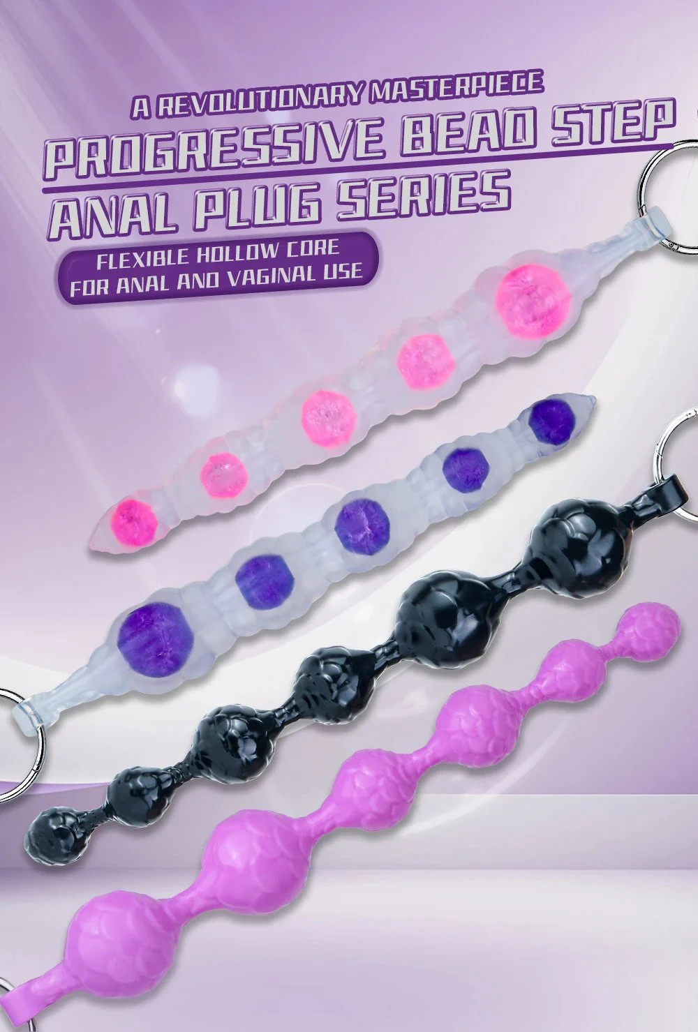 Anal Tentacle Bead Butt Plug for Men, Women and Couples Silicone with Gradual Size Increase Safe Pull Ring Anal Beads Sex Toy