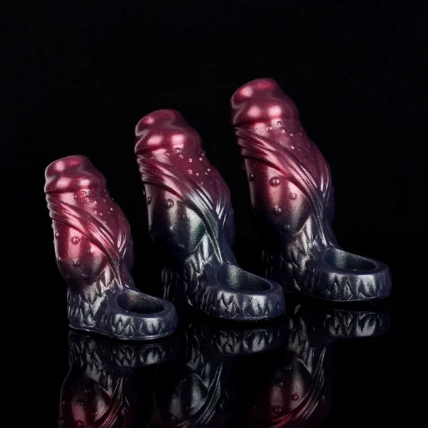 Fantasy Sheath Demon Silicone Toy Wearable Cock Sleeve Extender Sleeve Penis 3 Active Size Big Knot