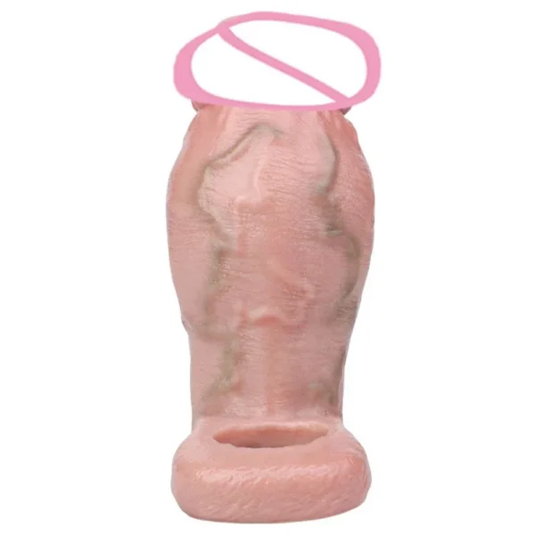 Big Knot Realistic Hollow Dildo Sex Toy for Men Dick Extend Silicone Male Dick Sheath With Anti-drop for Adult Sex