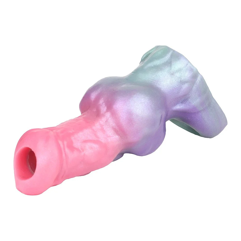 Flesh Shell Galactic Charm Male Penis Extension Silicone Condom, Effective Penis Length Enlargement Dildo Condom