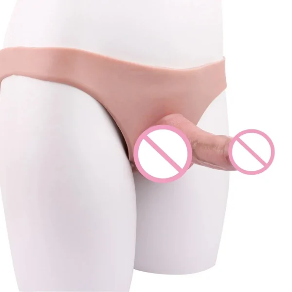 Hollow Penis Sleeve Enlargement Toys Panty Briefs Reusable Condom for Men