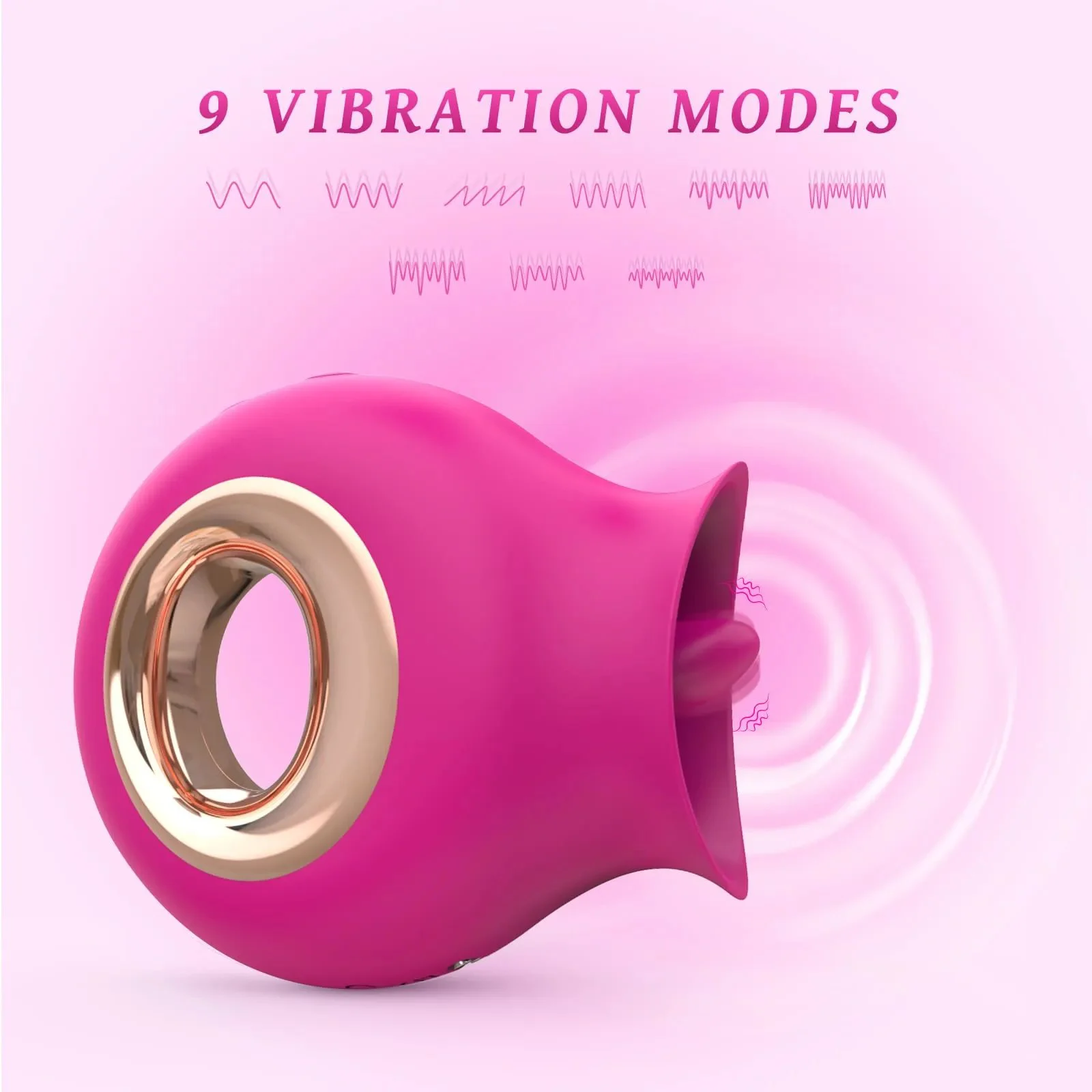 9-frequency Vibration Realistic Tongue Licking Clitoral Sucking Vibrator Sex Toys